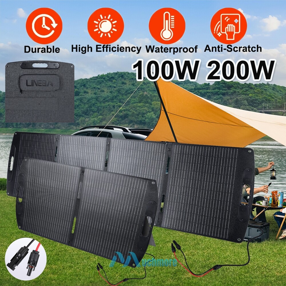 Foldable Solar Panel Kit w/ Power Inverter&Controller for Power Station RV Camp