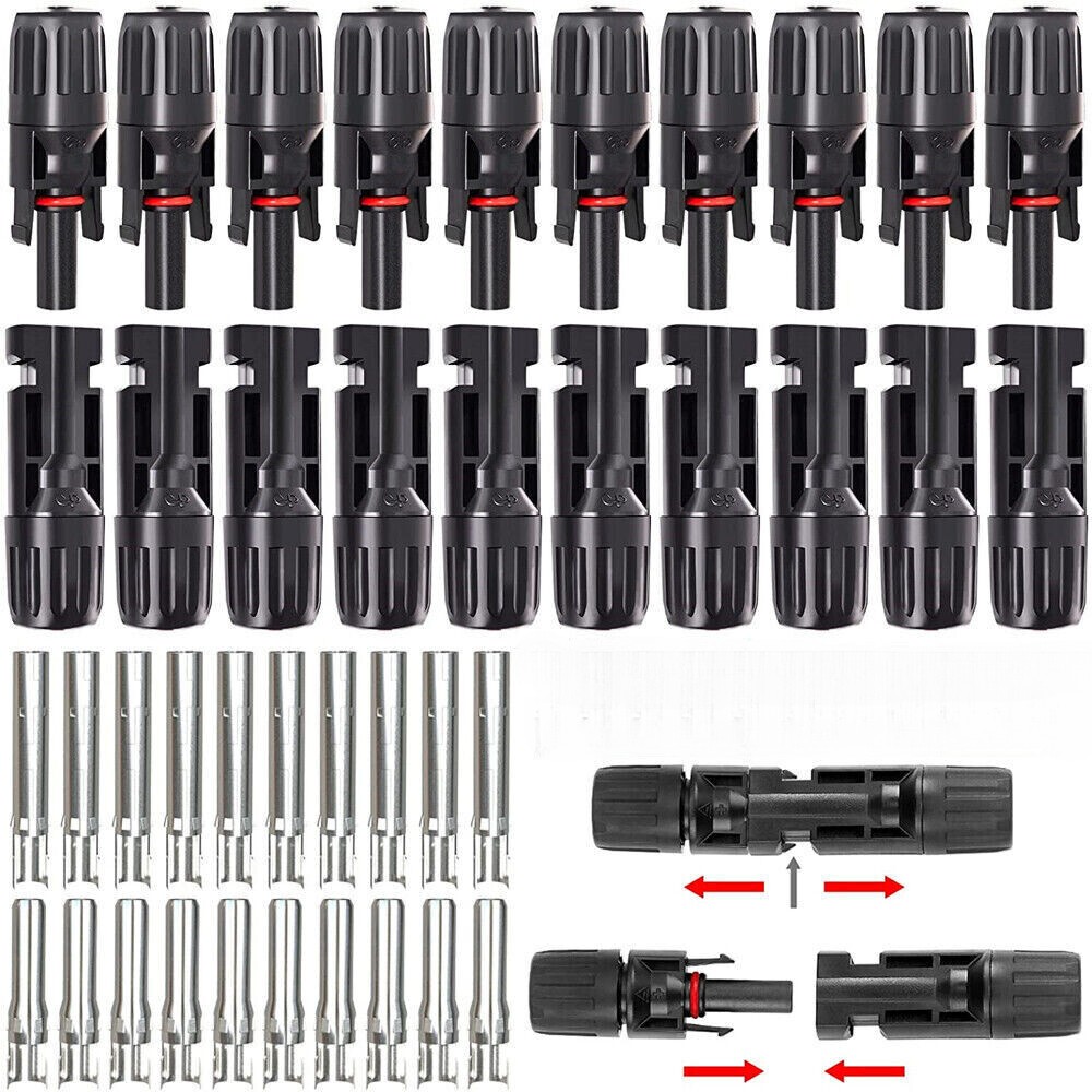 20Pcs Solar Cable Connectors 4mm-6mm 30Amp Waterproof Solar Panel Wire Joiners