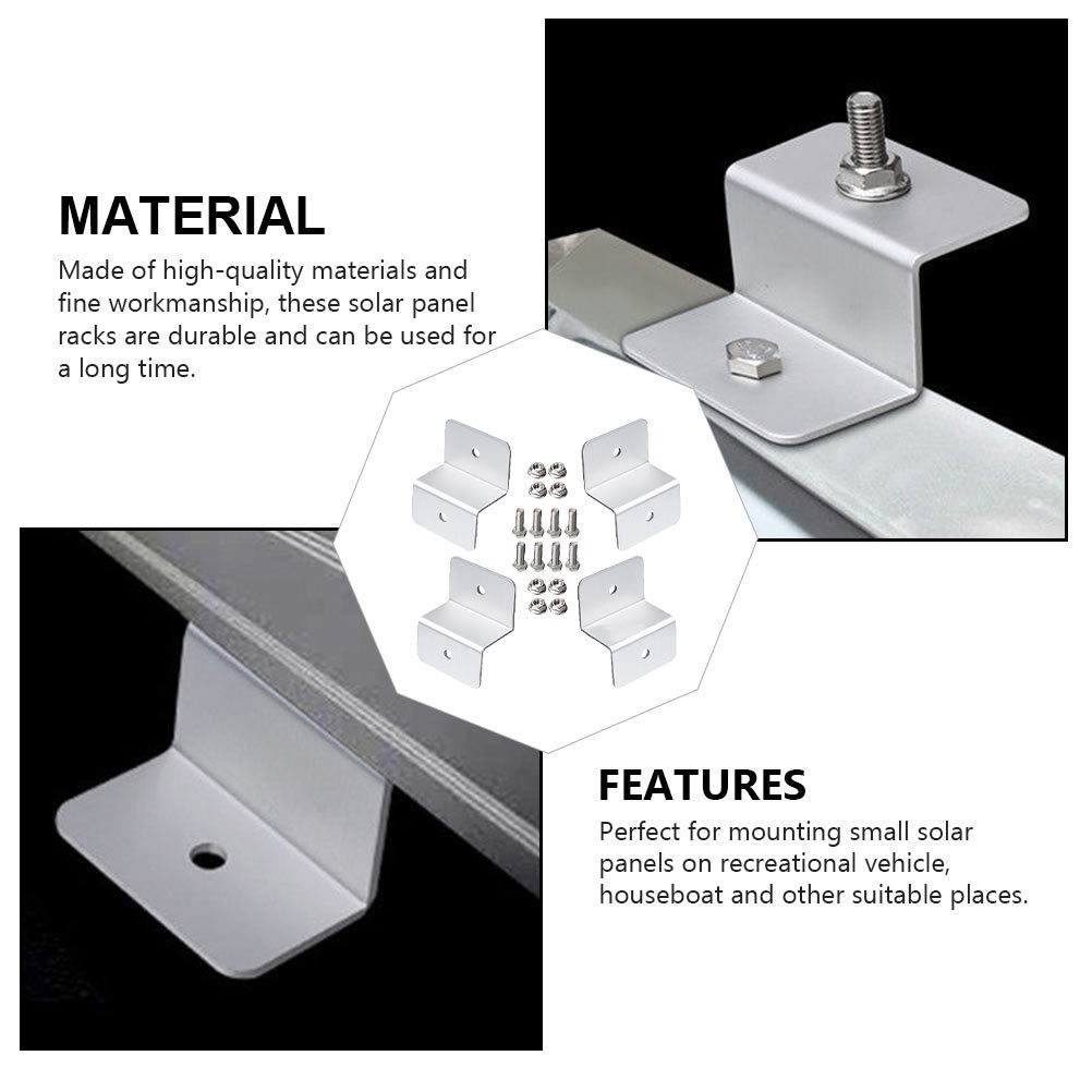 4 Pcs Mounting Hardware Solar Panel Bracket Corner Z Brackets RV