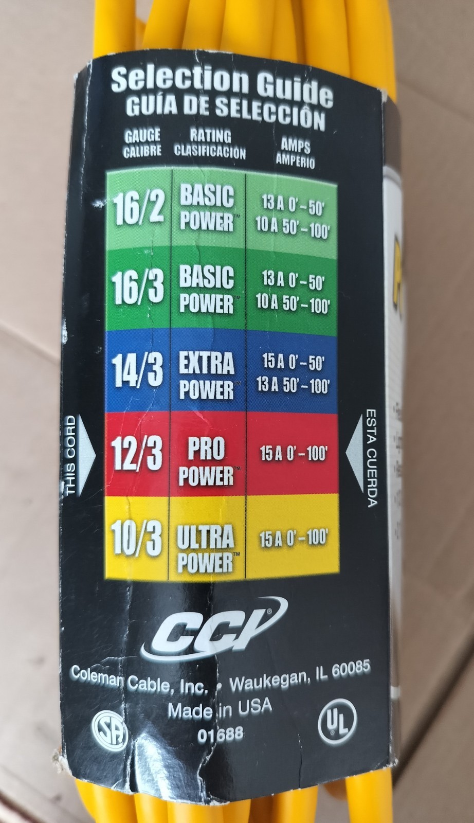 Pro-power 12/3 Gauge Polar/Solar 15A 125V 1875W