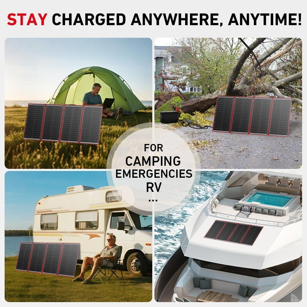 Portable 300W Monocrystalline Solar Charger – Dual USB Ports