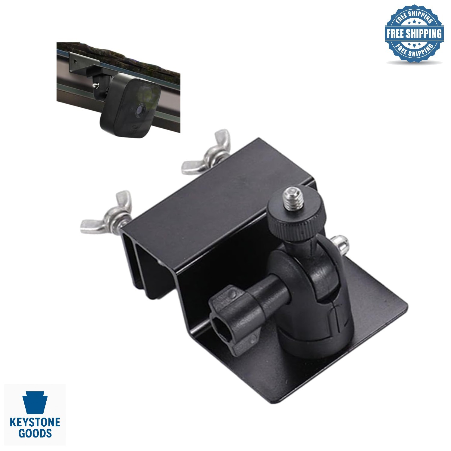 Universal Gutter Mount for Solar & Security Cameras – No Drill, Adjustable St…