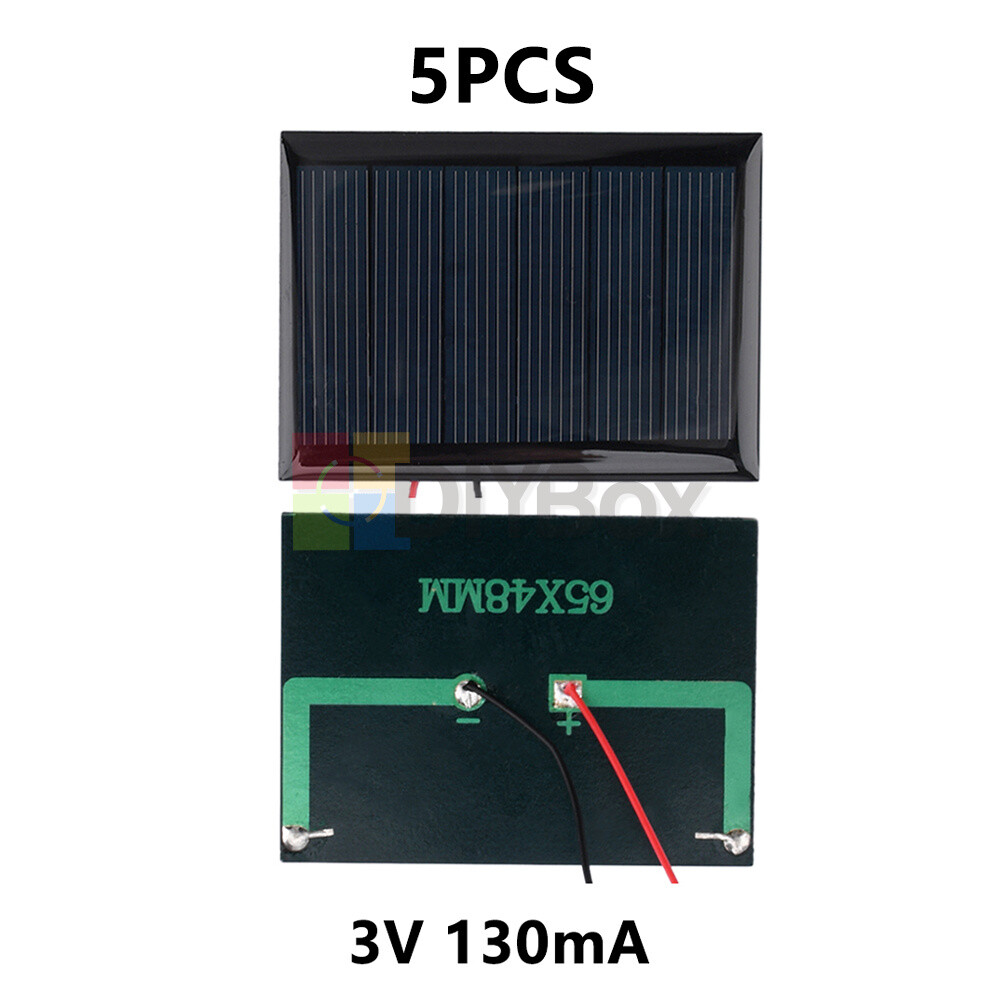 5Pcs 1.5/2/3/5V Solar Panel Polysilicon Module DIY Solar Panel w/Wire 60-150mA