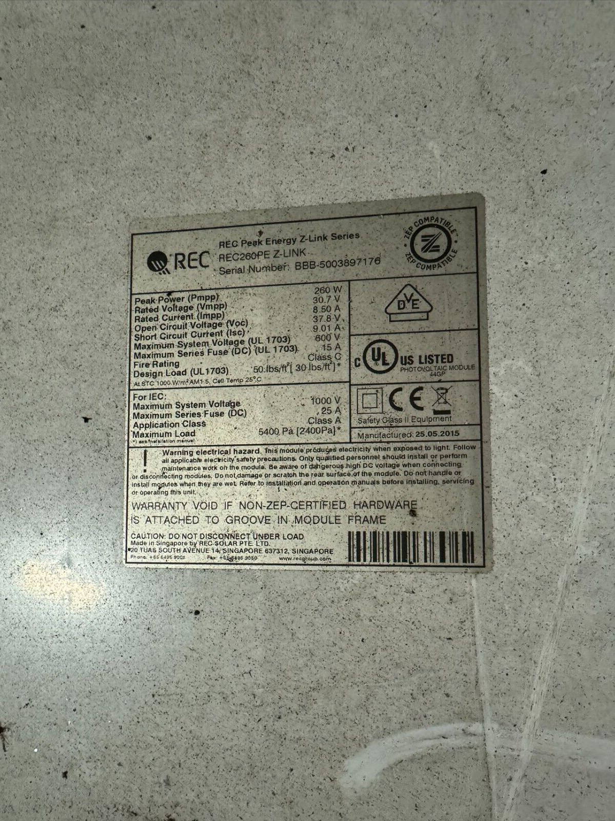 Test used solar panel 250 watt BLACK FRAME brand MIXed