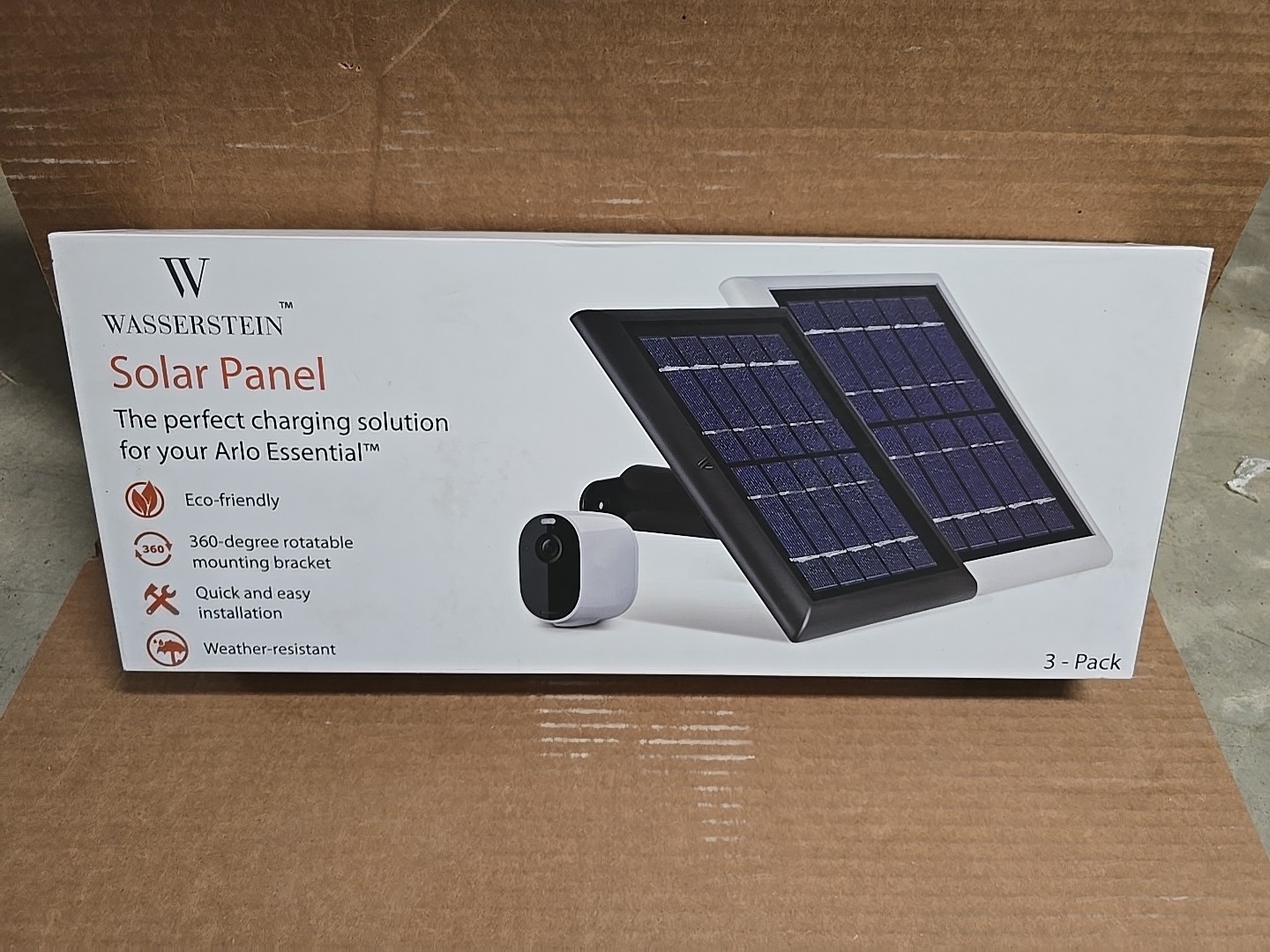 Wasserstein Solar Panel with 13.1ft/4m Cable Compatible with Arlo Essential 3 Pa