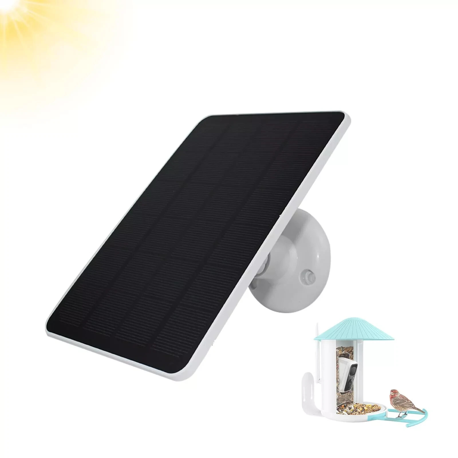 Solar Panel for Bird Feeder Camera Type-C Charger DC Charger Micro USB Charge…