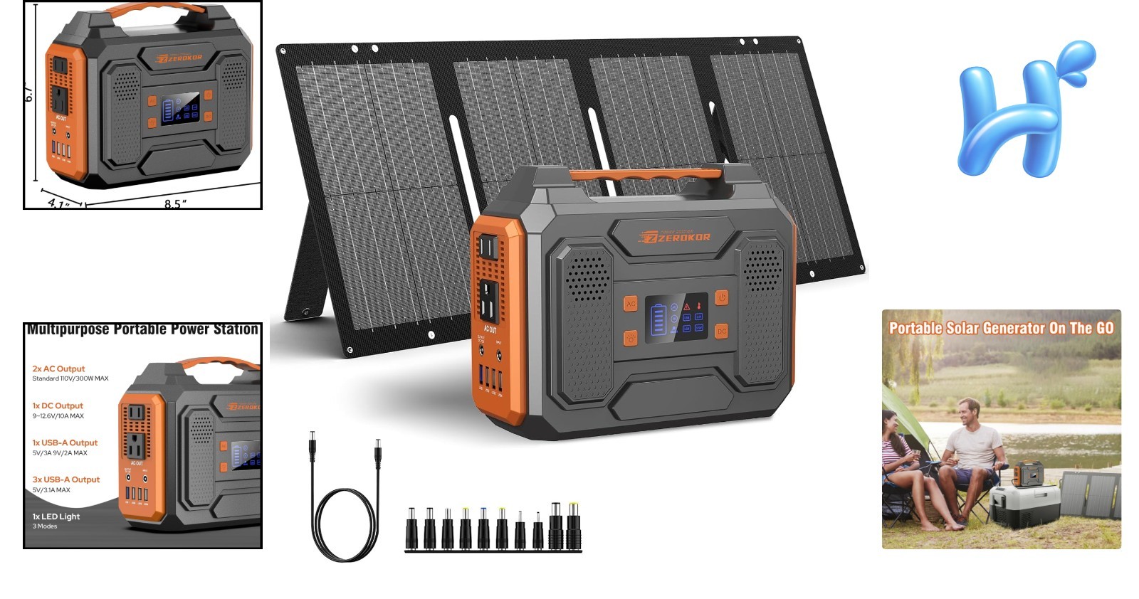 Compact 300W Solar Generator with Overload Protection – Perfect for Adventures