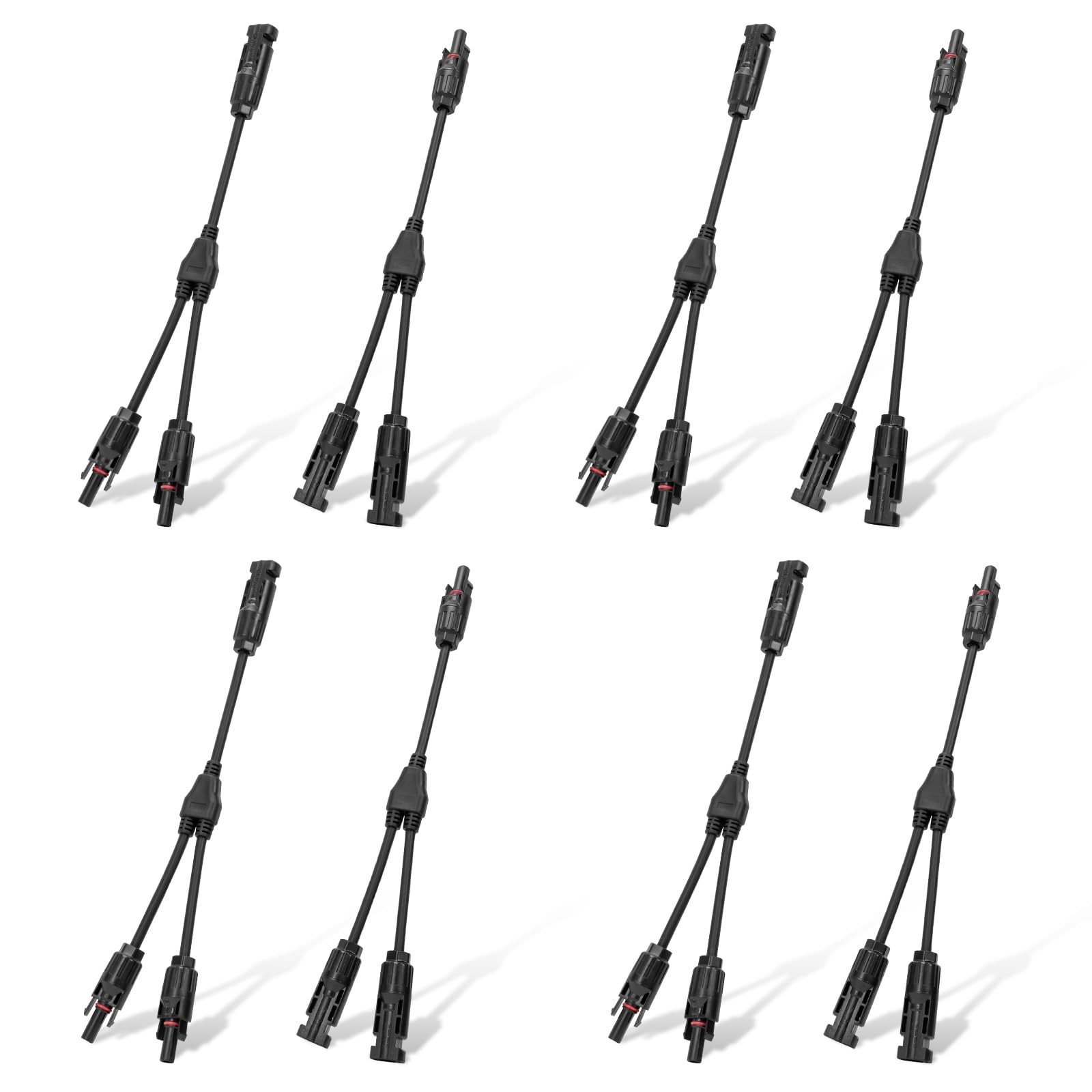 4 Pair Solar Connectors 30A Y Branch Parallel PV Adapter Cable Kit for Solar Pan