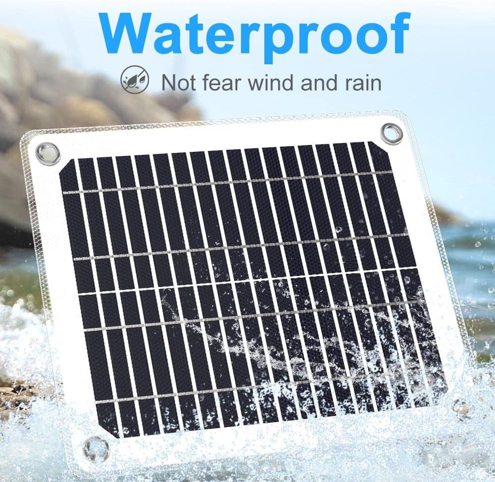 Solar Battery Charger Maintainer, 5W 12V Portable Waterproof Solar Panel Trickle