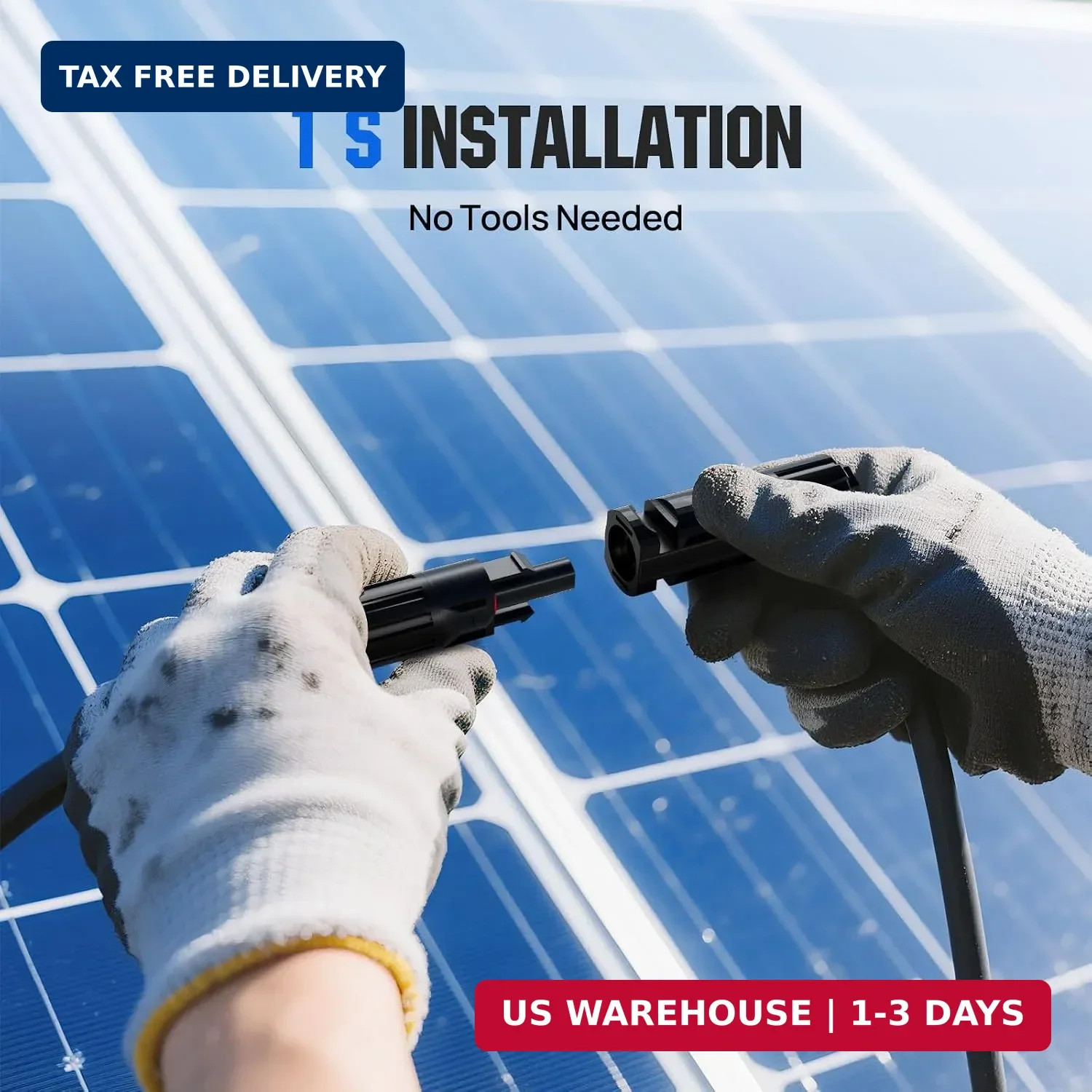 ECO-WORTHY Integrated Solar Connector 2-4 Y Branch Parallel PV Adapter Cable Wir