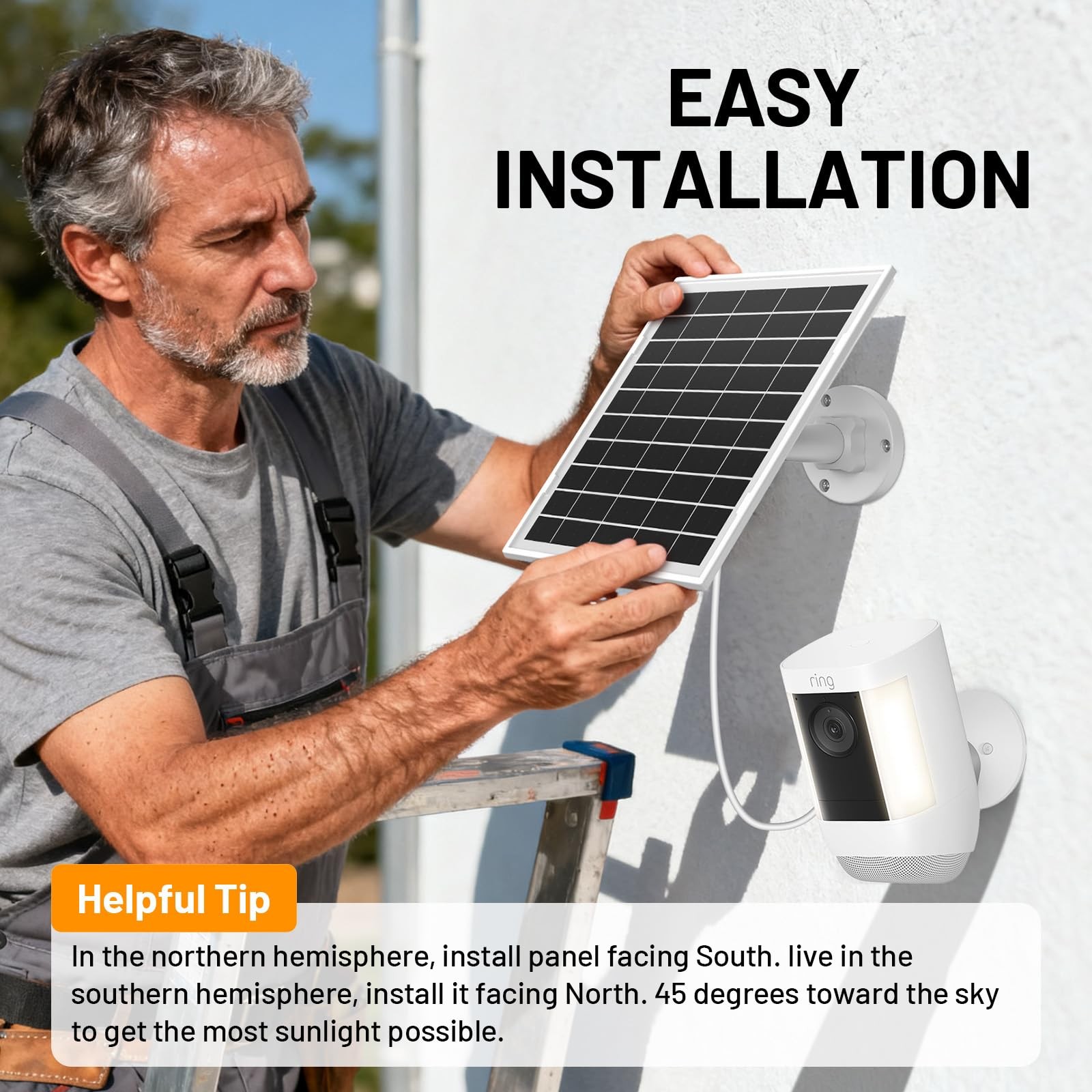 7W Solar Panel for Ring Stick Up Cam, Spotlight Cam Plus/Pro – 3 Pack