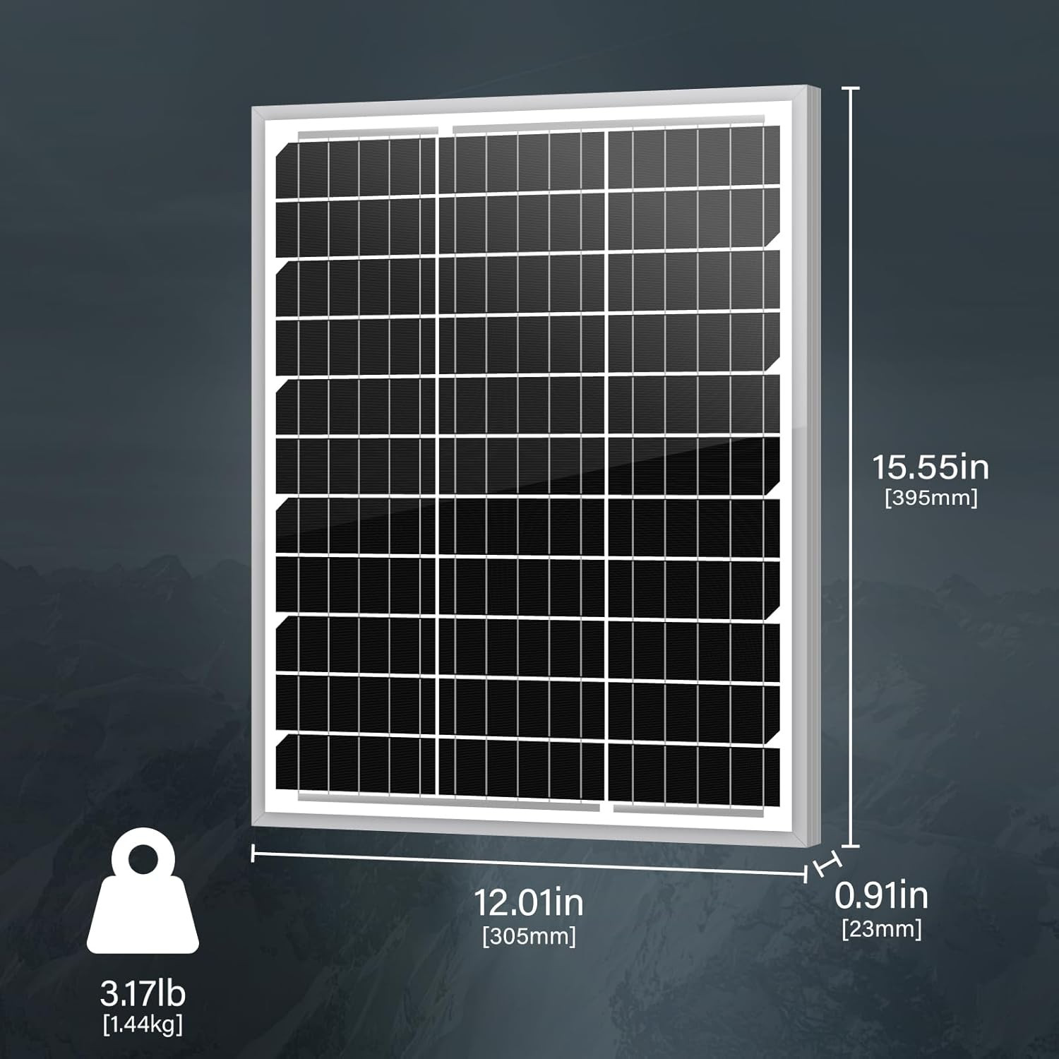 20W 12V Solar Panel Monocrystalline PV Module Designed for 12V off Grid System R