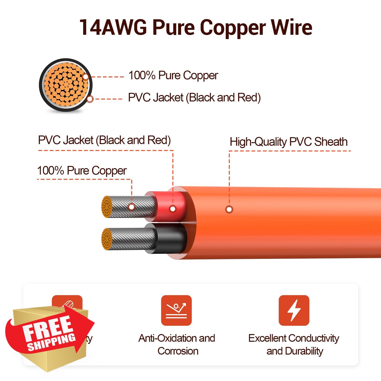 Bateria Power 20FT Orange Solar Adapter