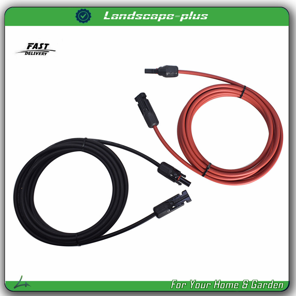 1 Pair 10 Feet 12 AWG Solar Panel Extension Cable Wire Connector Black And Red