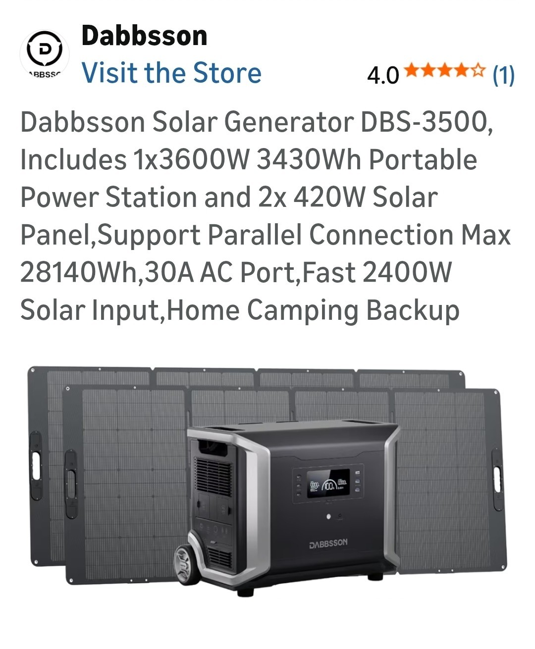 Dabbsson Solar Generator DBS 3500.