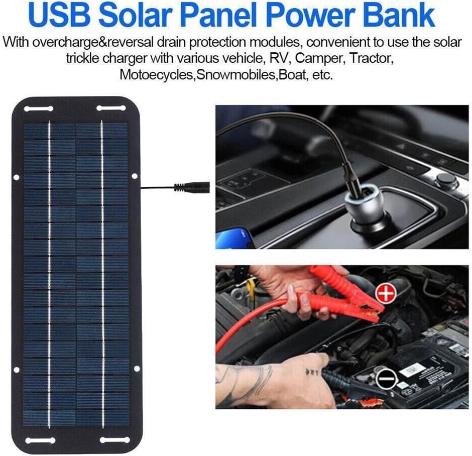 30W Solar Panel 12V Trickle Charger Battery Charger Kit Maintainer Boat Car RV