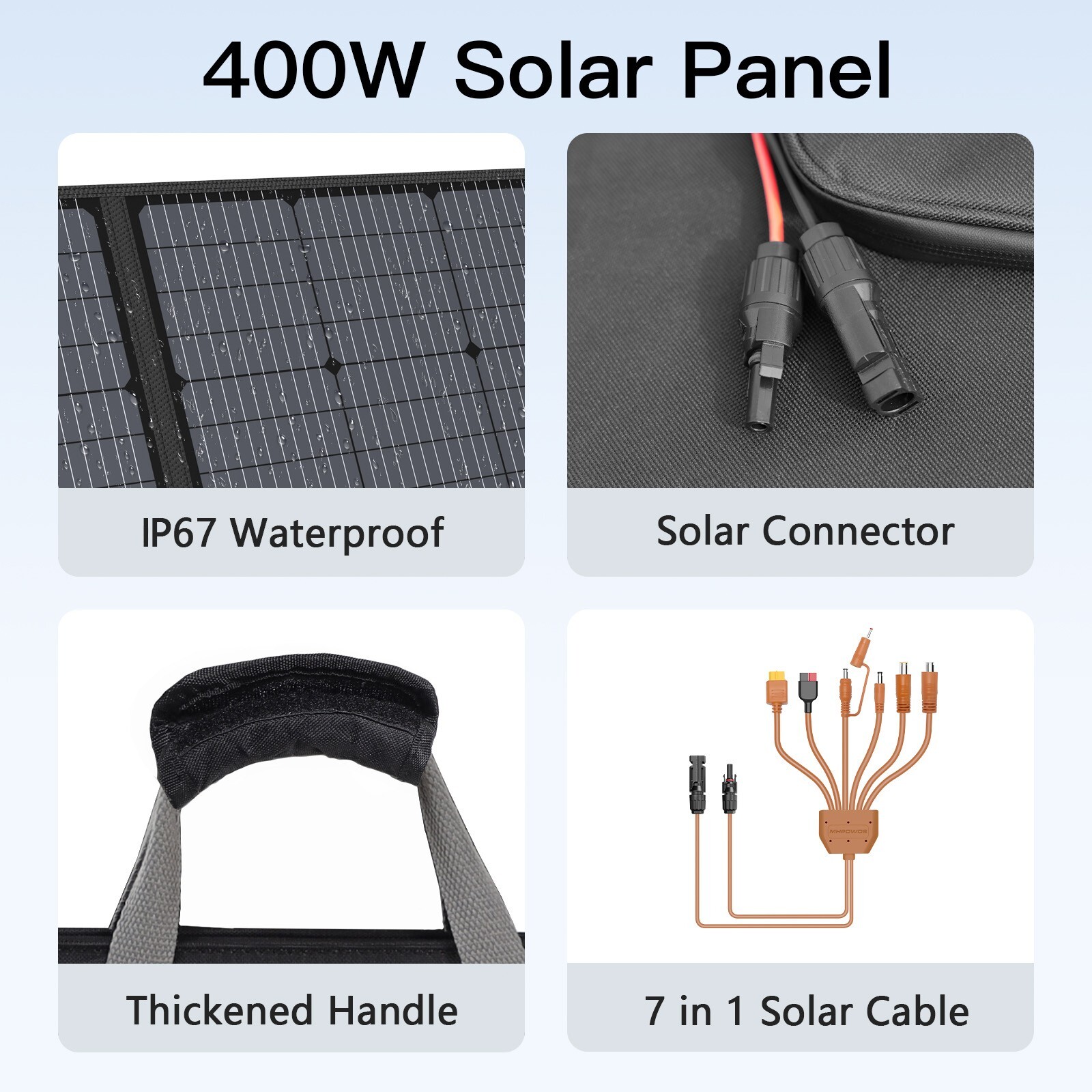 Portable Solar Panel Charger 400W 220W 110W High Efficiency RV Solar Panel Kit