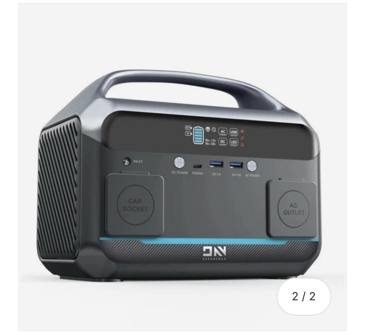 DaranEner 600W/299Wh Portable Power Station Solar Generator Travel Camping Z0F3