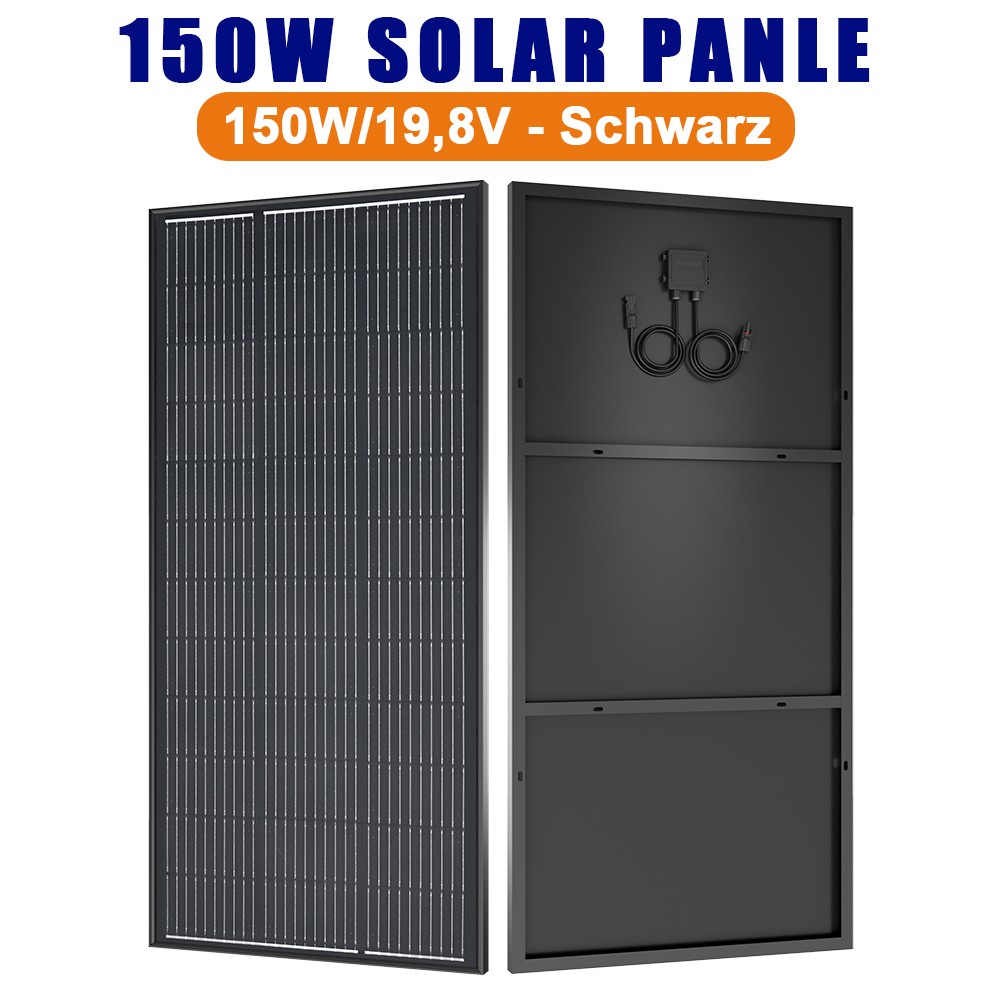 150W Solar Panel Monocrystalline 12V Battery Charging for Home RV Boat Not Glass