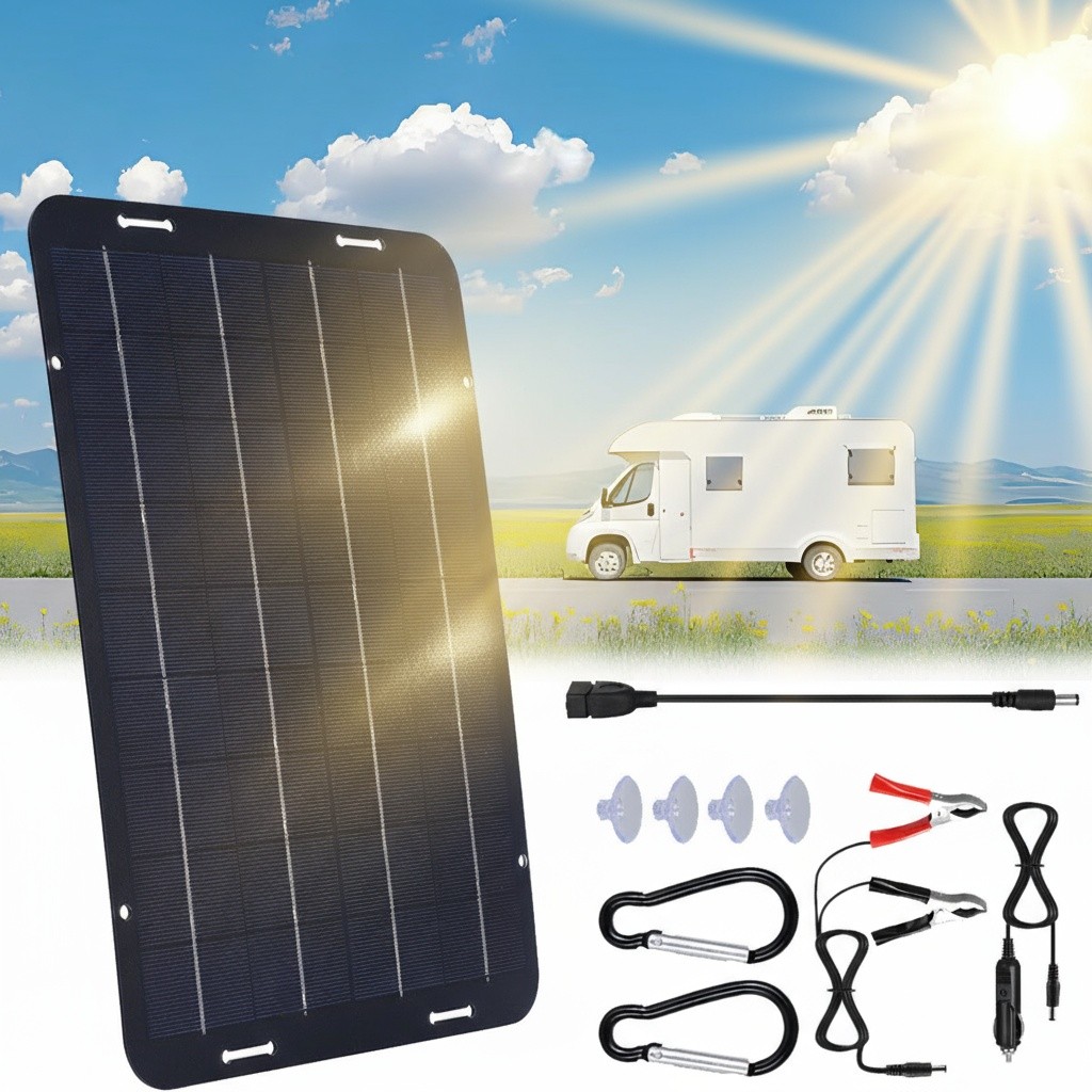 Solar Panel 12V Trickle Charger Battery Charger 60W Kit Maintainer Boat Car RV
