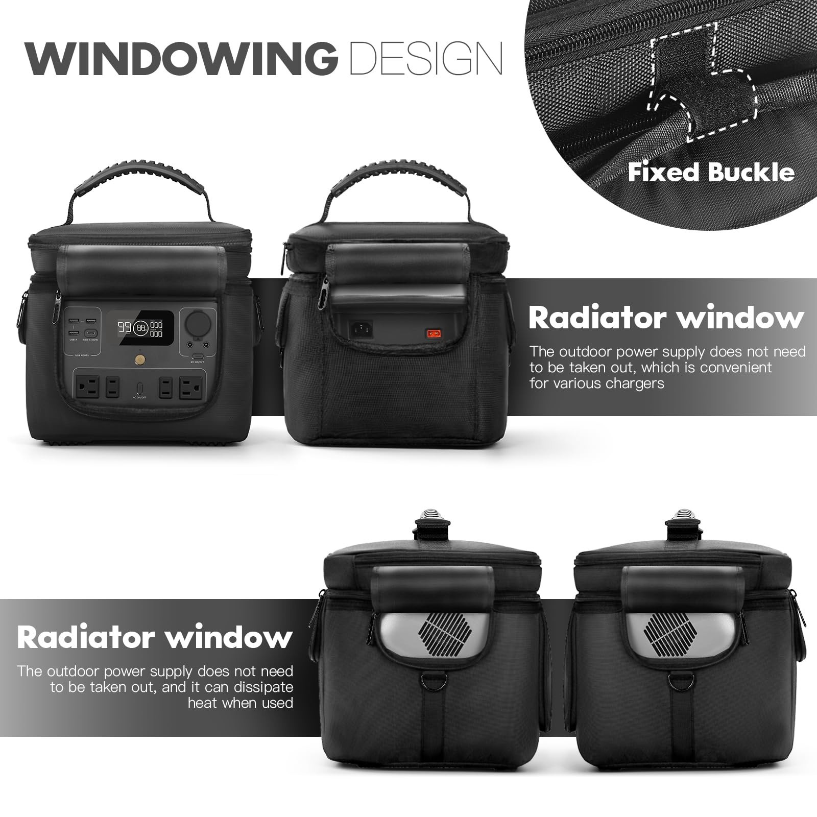 Portable Power Station Carrying Case for River 2 Max 500 – Protective Storage Ba