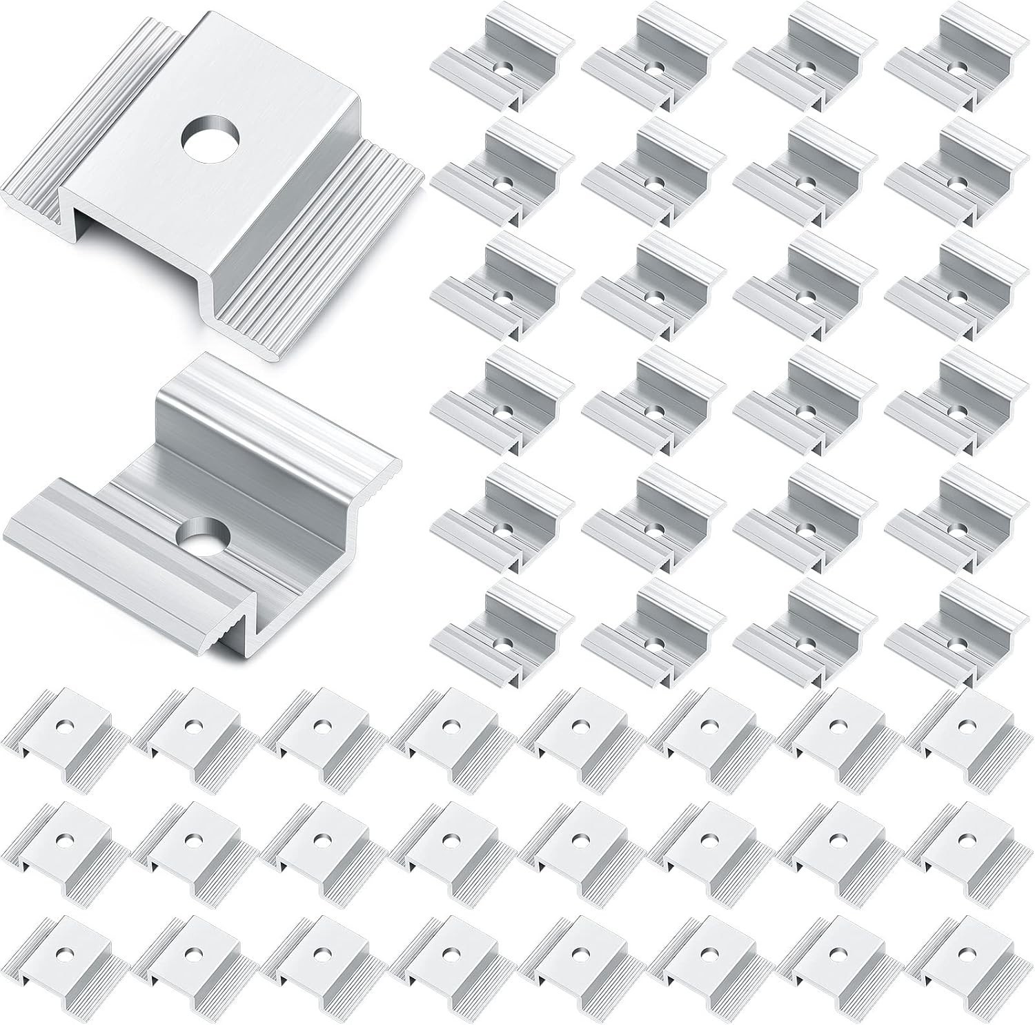 Zhengmy 48 Pack Solar Panel Mid Clamps 1.06 Inch Solar Panel Bracket Aluminium M