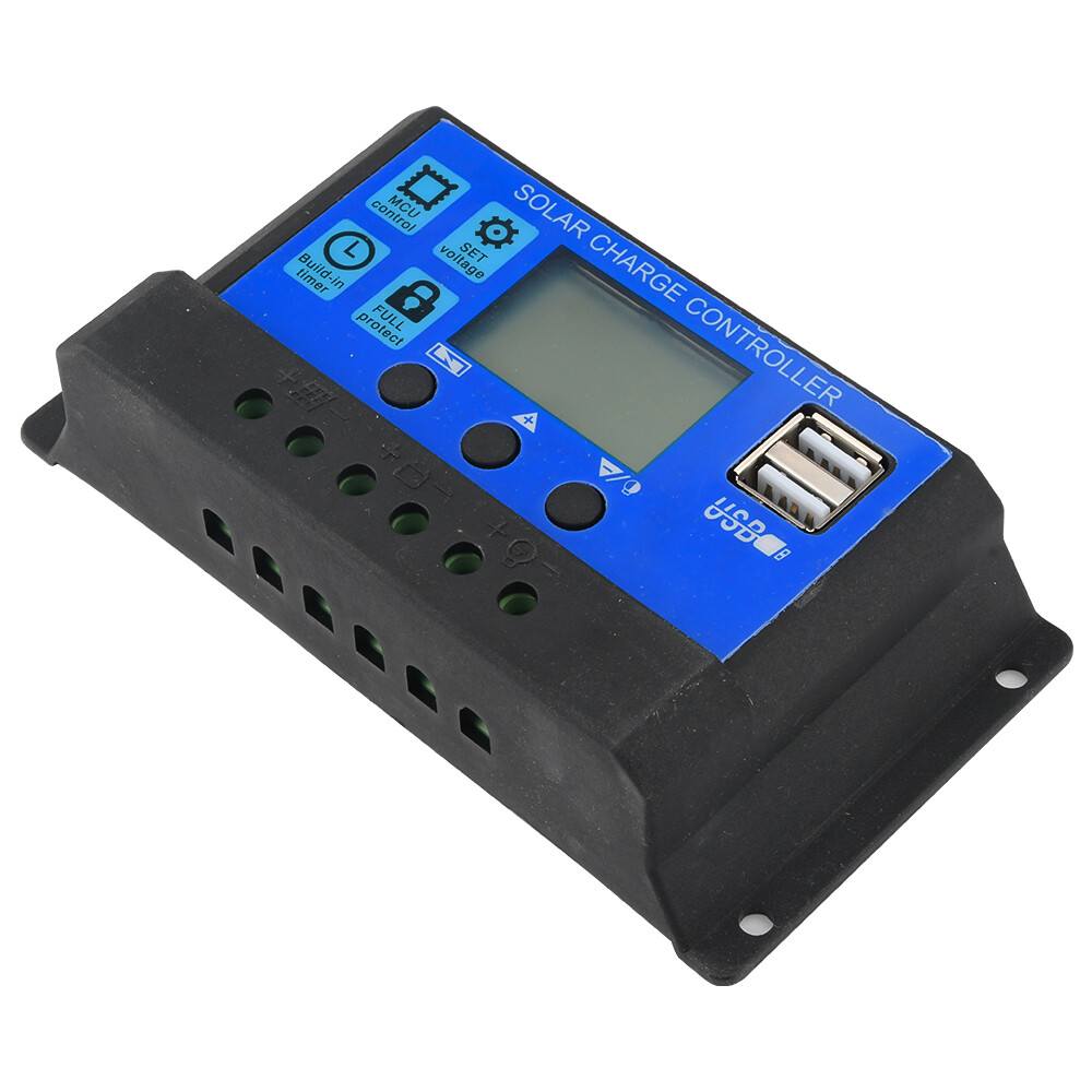 Solar Panel 12V/24V 10A-60A Battery Charge Controller LCD Regulator Dual USB New