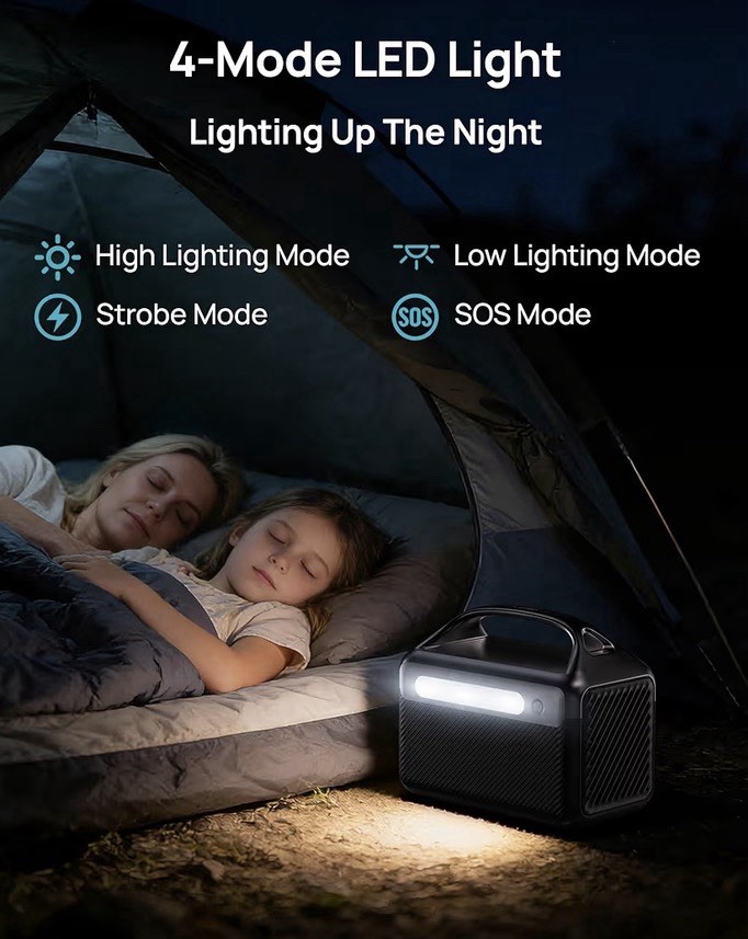 Daran Portable Power Station 300W (600W Peak), 192Wh (60,000mAh) Solar Generator