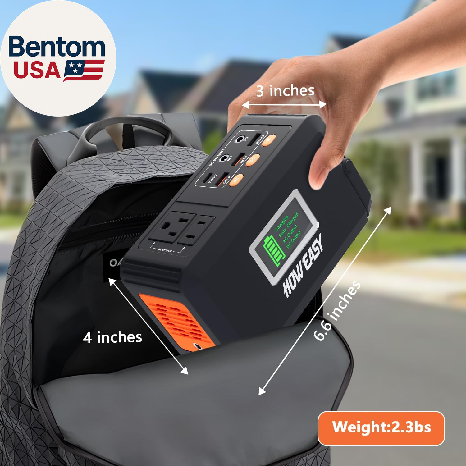 Portable Power Station,120W(240W Peak) Solar Generator,88Wh Lithium Battery Powe