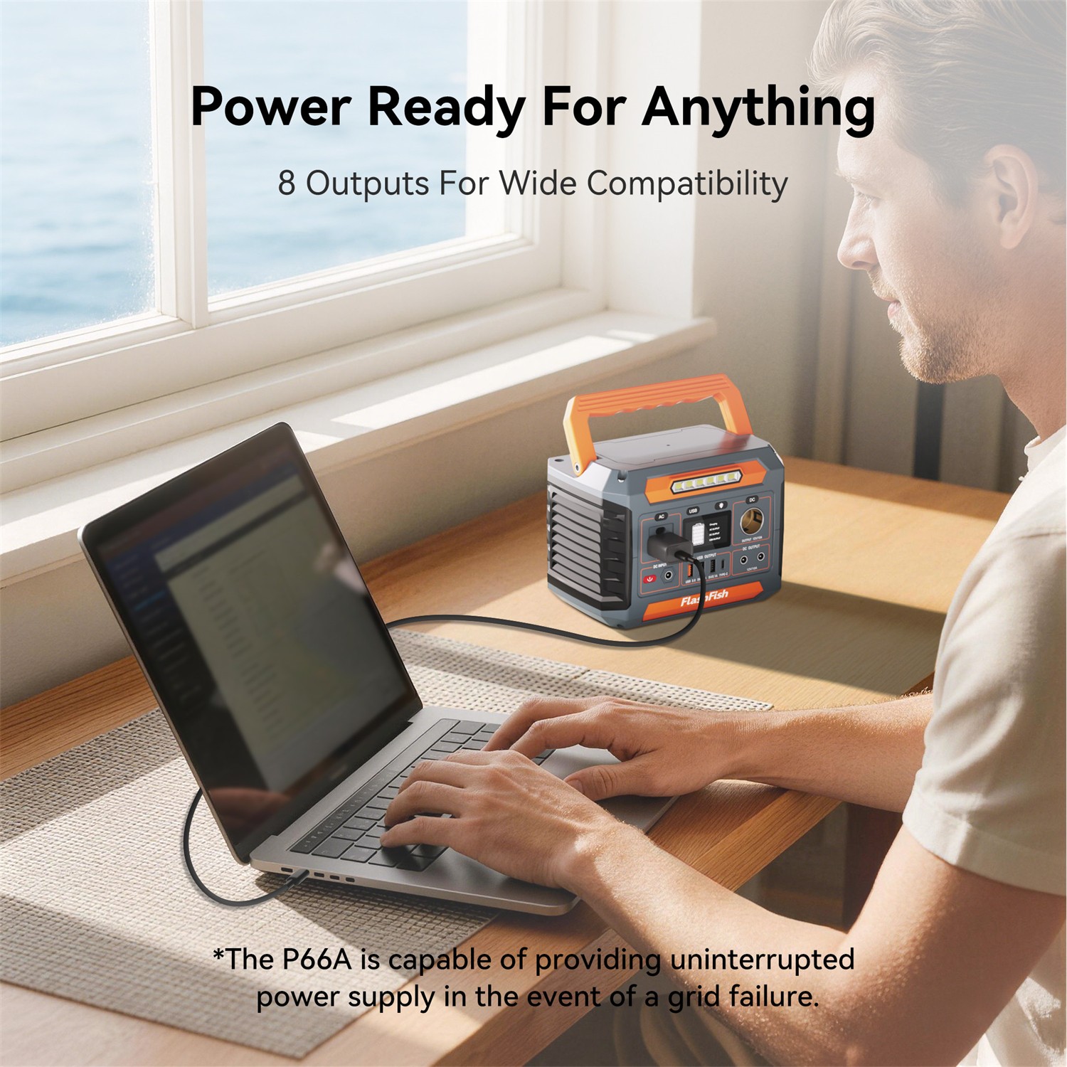 Flashfish 200W 144.3WH P66A Power Station Generator For Home Back-up Solution
