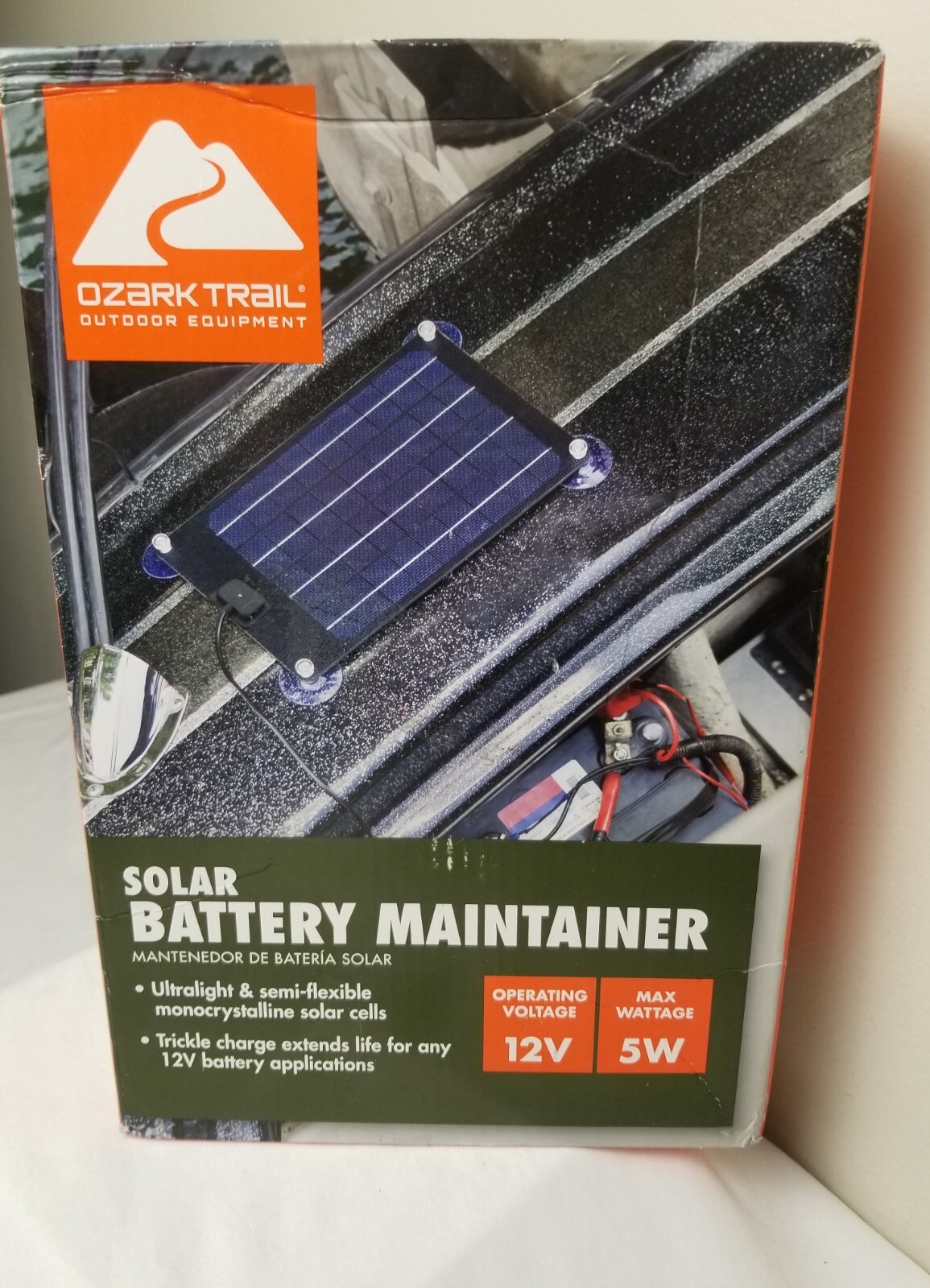 New Ozark Trail 12-Volt/ 5 Watt Solar Battery Maintainer Trickle Charger