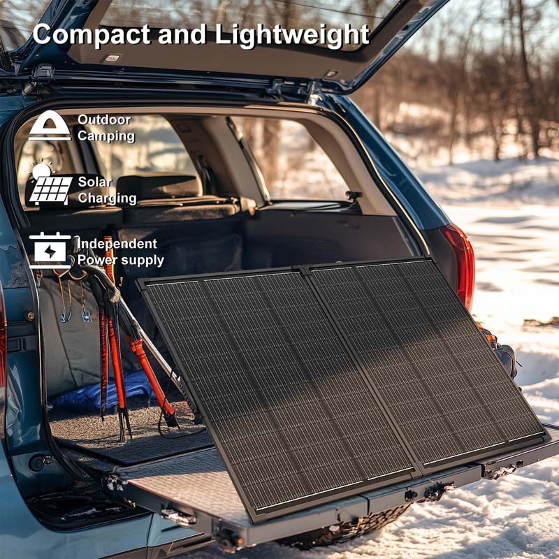 200W Portable Solar Panel Kit,23.5% High Efficiency 12BB Cells,Ultra-Thin 1.6Mm