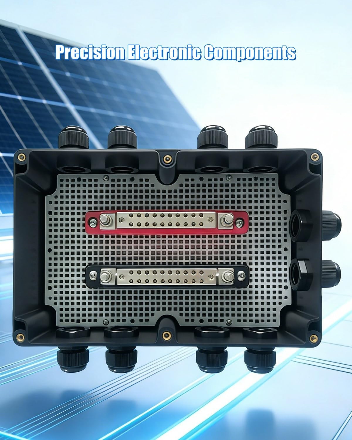 8 String Solar PV Combiner Box, IP68 Waterproof Circuit Breaker, 30A Fuse & Wren