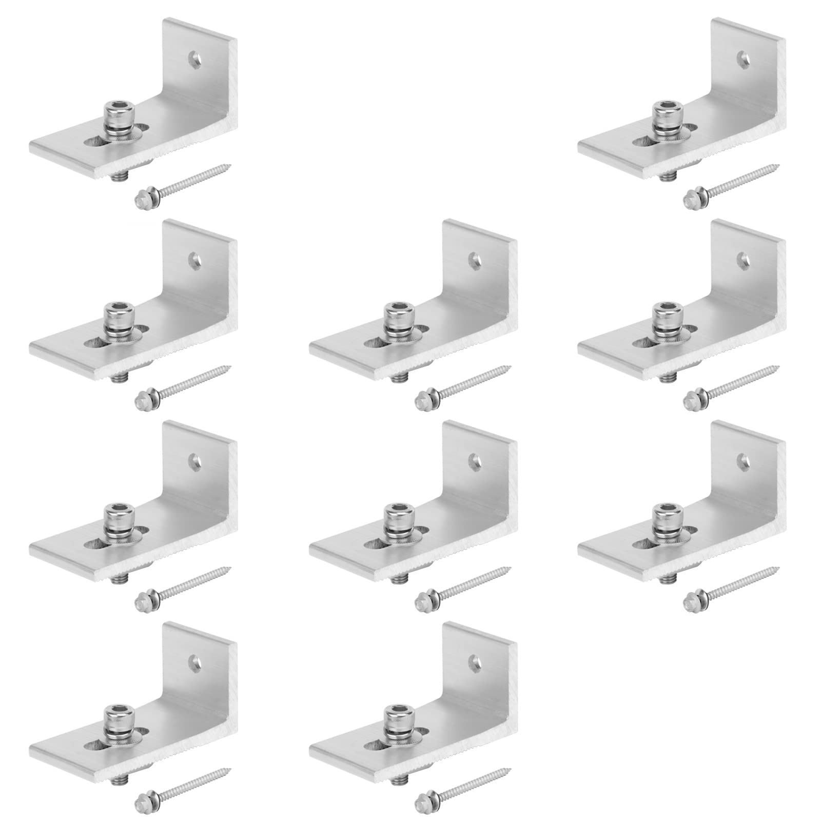 10 Pcs Solar Panel Mounting L Bracket,Thick 5.3mm Aluminum Alloy Support Hard…