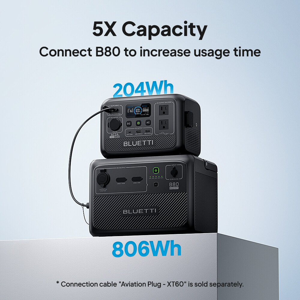 BLUETTI AC2A 300W 204Wh Portable Power Station Solar Generator For Trip Renew