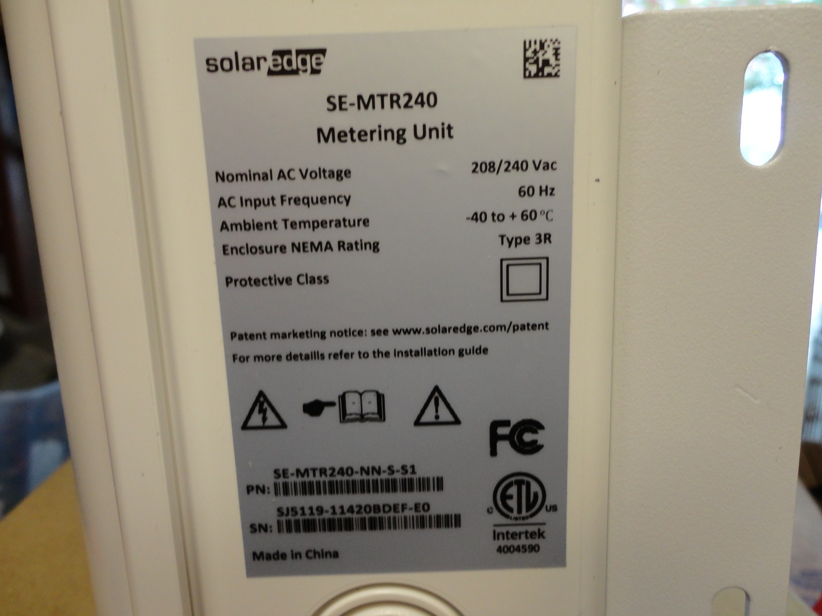 SolarEdge SE-MTR240-NN-S-S1 1Phase 240V Energy Meter W/ Modbus SE-RGMTR TY NEW