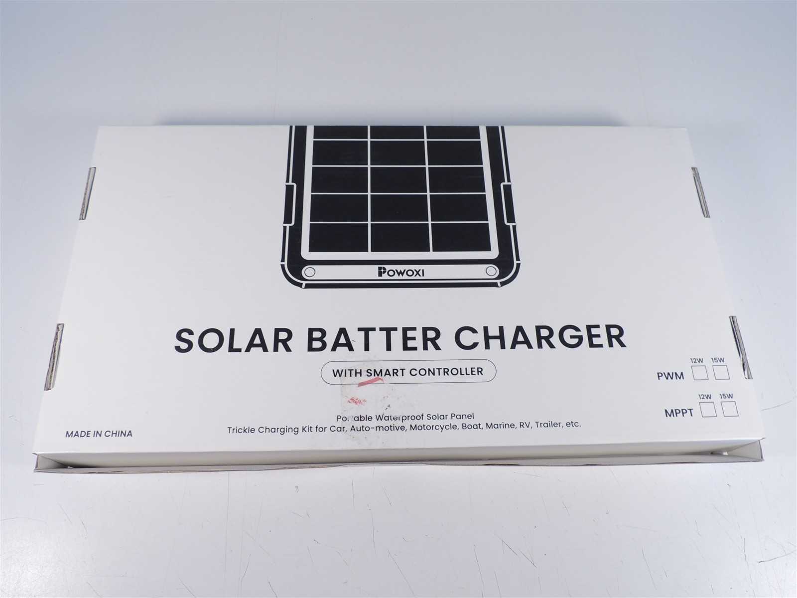 Powoxi 15W 12V Solar Battery Charger & Maintainer PW-15W-MPPT New Opened Box