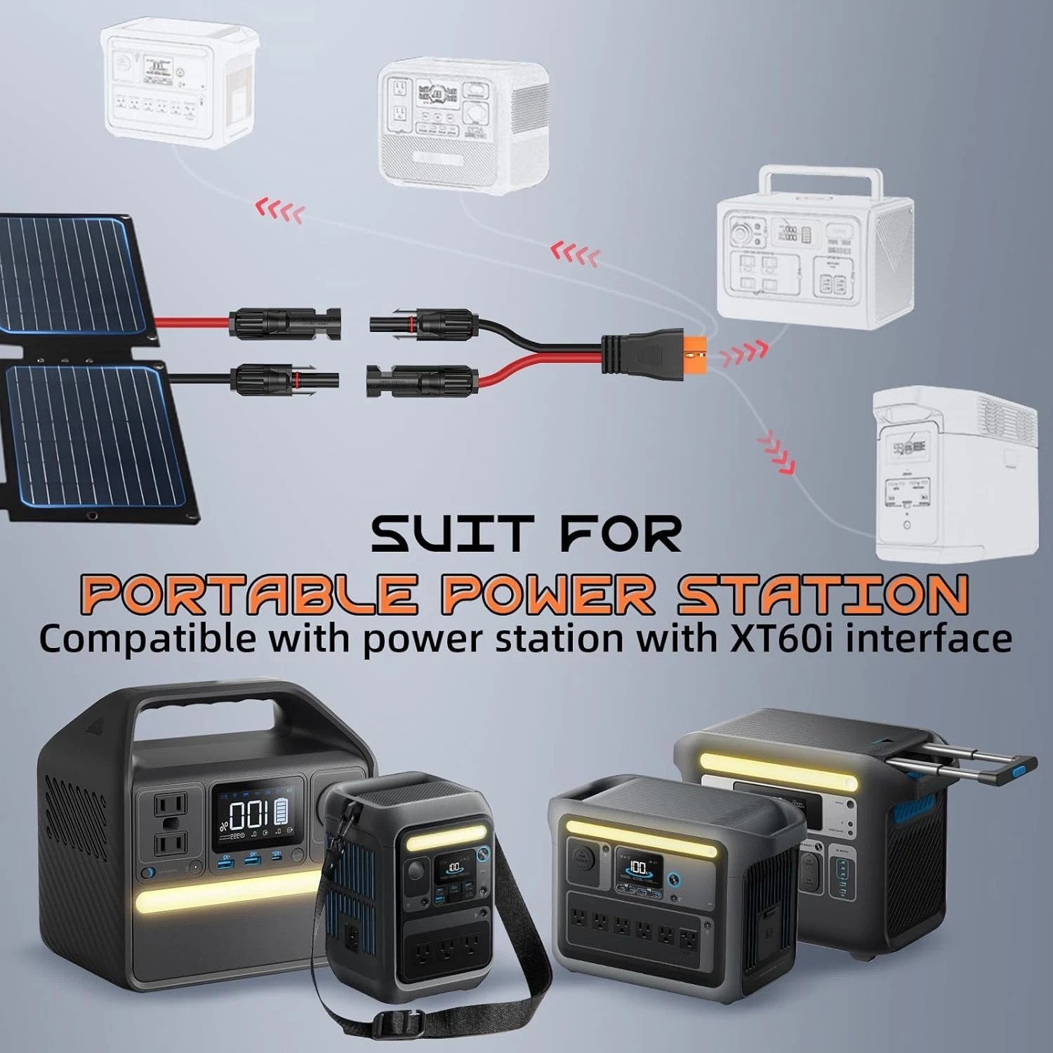 20FT 12AWG Solar to Xt60I, 3 6 10 16 20 25FT Solar Panel Connector to Xt60I-F A