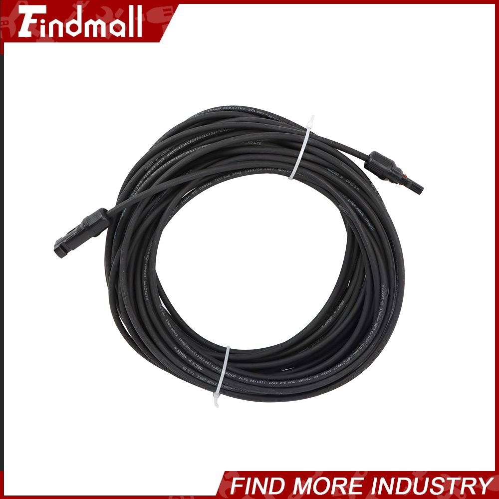 Findmall Red+Black W/ M4 Connector Solar Panel Wire Cable Weatherproof 20M 4mm²