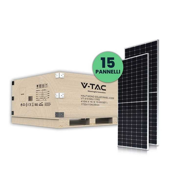 V-Tac 6.15 kW Solar Photovoltaic Panels 410W 108 Cells IP68