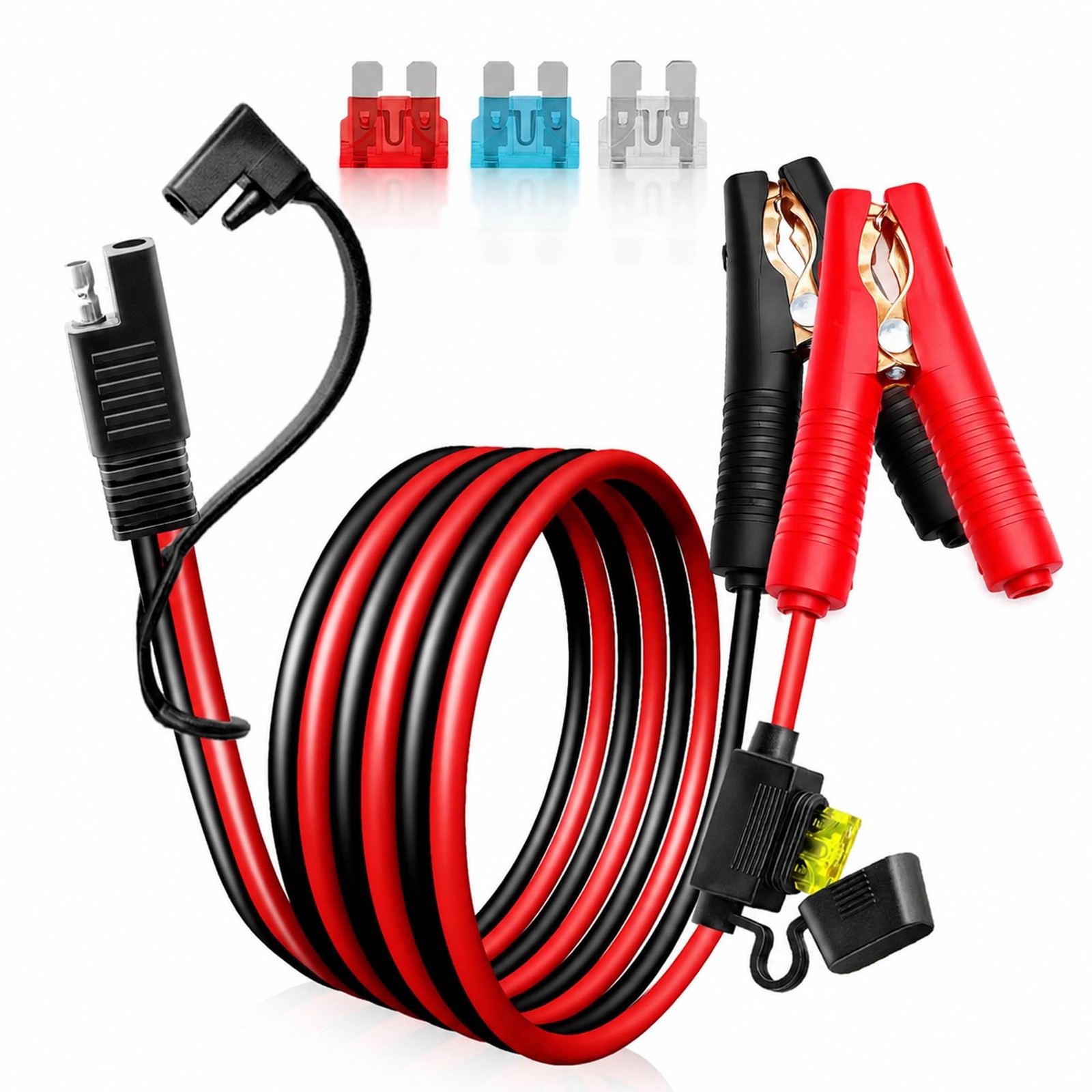 SAE Battery Alligator Clips Wire Harness 10AWG, 12V Alligator Clips with Wire…