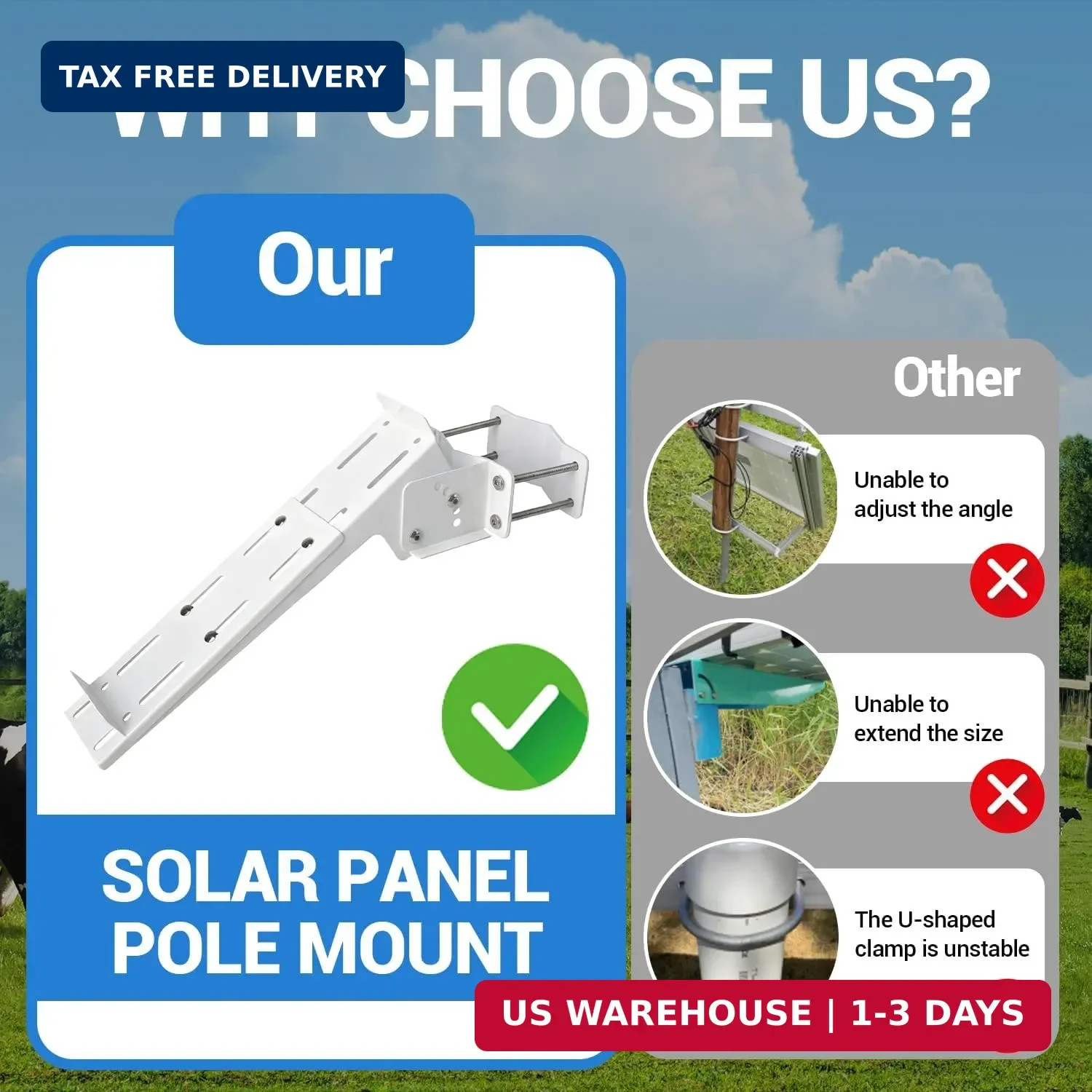Solar Panel Pole Mount, Solar Panel Mounting Brackets, Solar Panel Mount, with A
