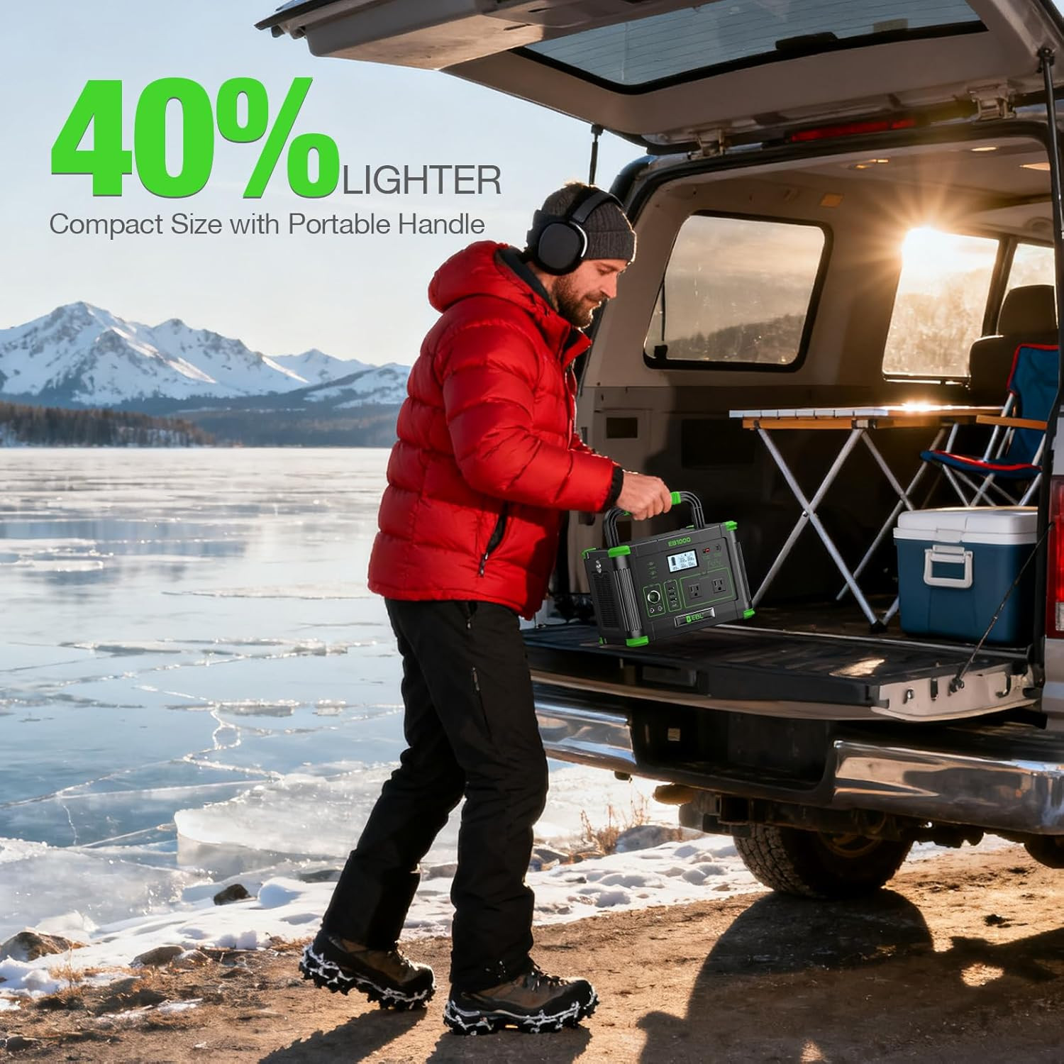 Portable Power Station 1000W Solar Generator 999Wh Fast Charging Backup Battery