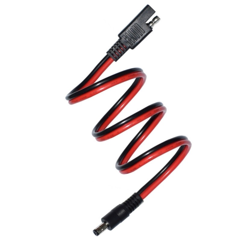 60cm SAE 2Pin Quick Disconnects to DC5.5mm Power Cable for Reliable Motorcycle