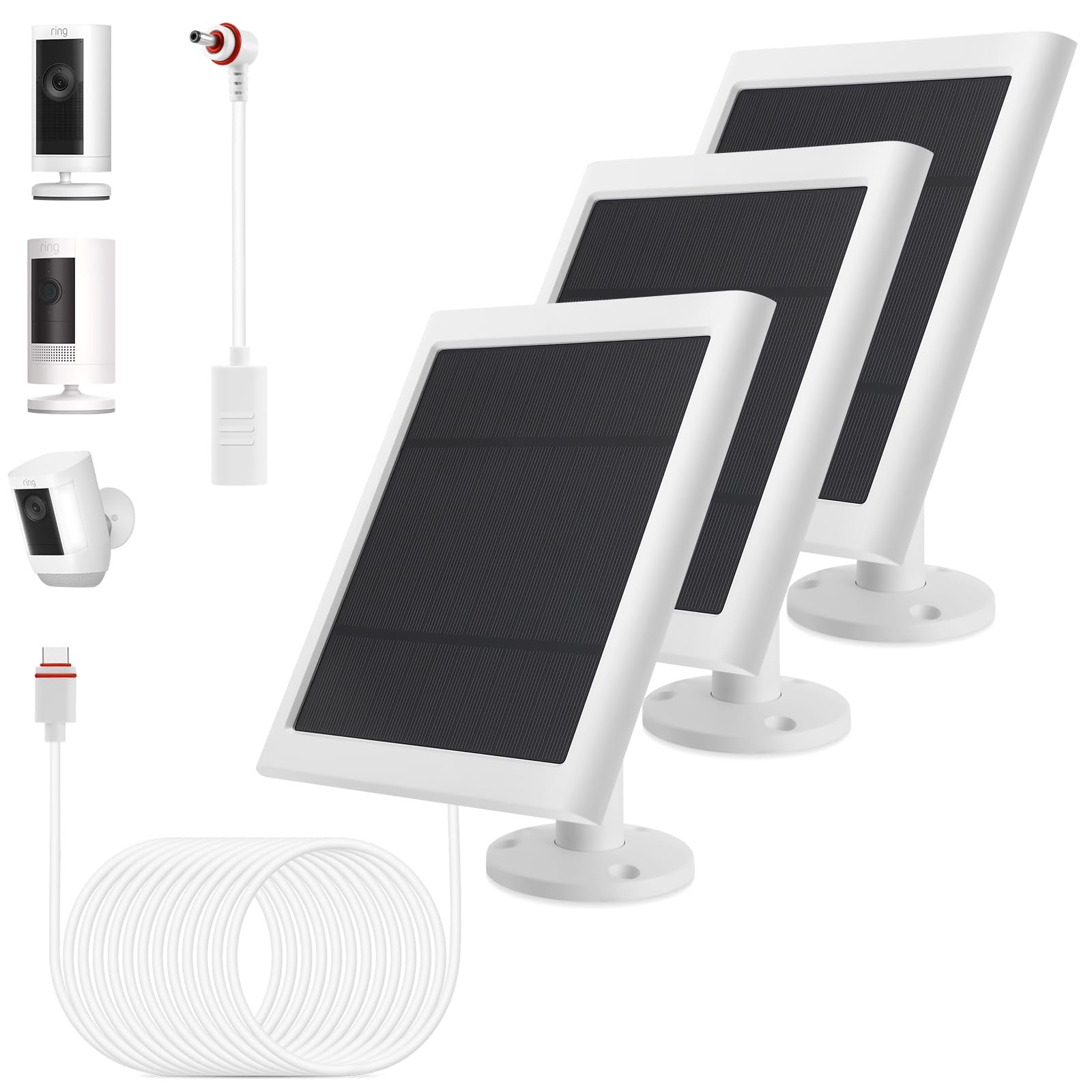 3 Pack – Solar Panel for Ring Camera, Compatible with Ring Spotlight Cam Plus…