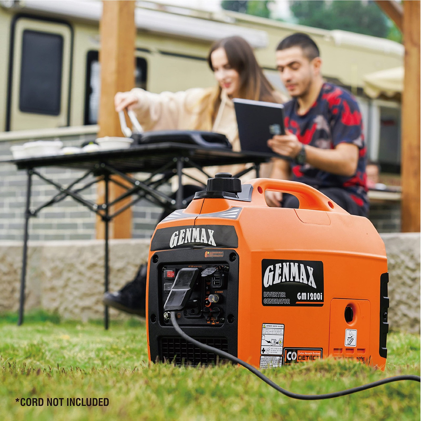 GENMAX Portable Generator，1200W Ultra-Quiet Gas Engine, EPA Compliant, Eco-Mo…