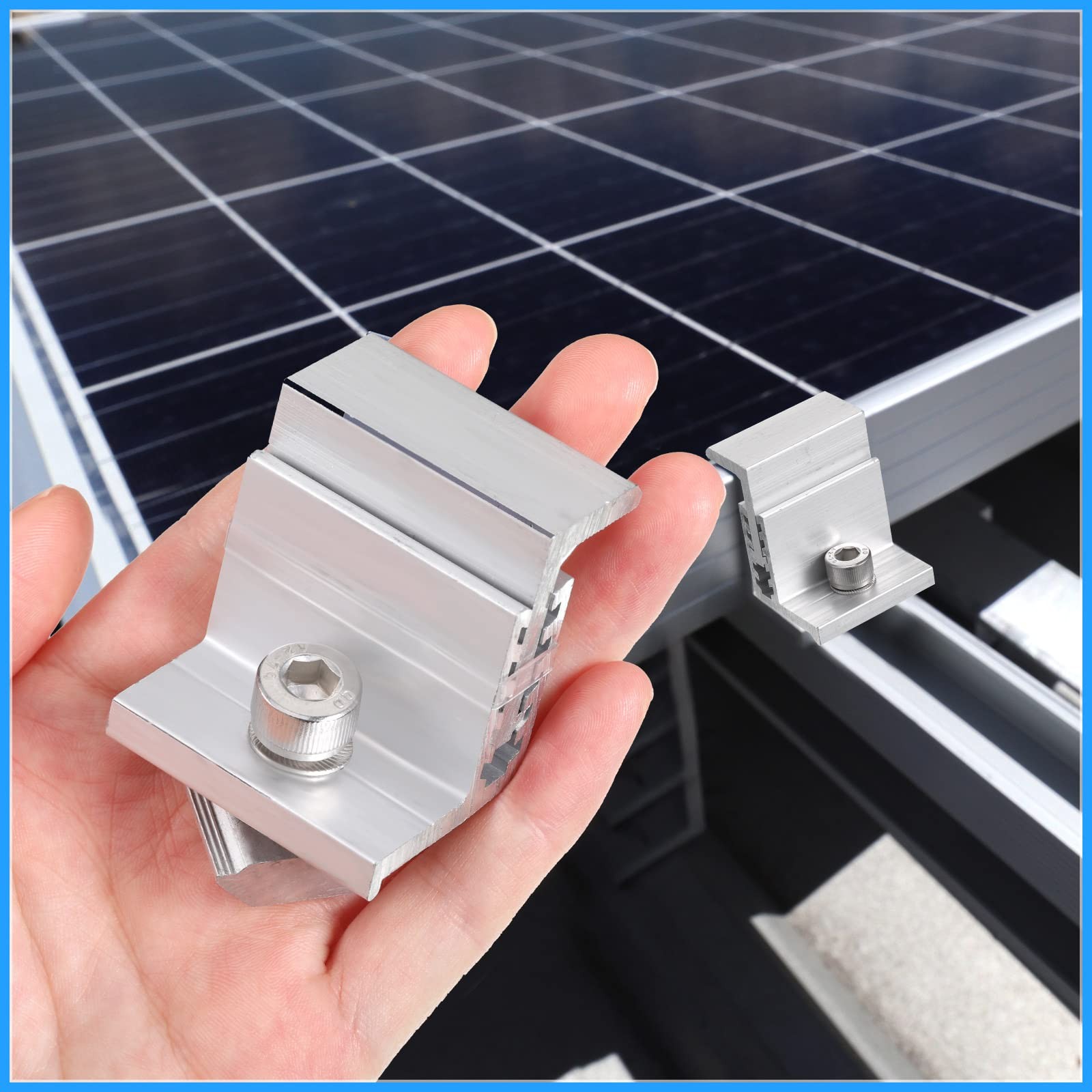 1.06 Inch Solar Panel Bracket Aluminum Solar Mid Clam with Mounting Brackets …