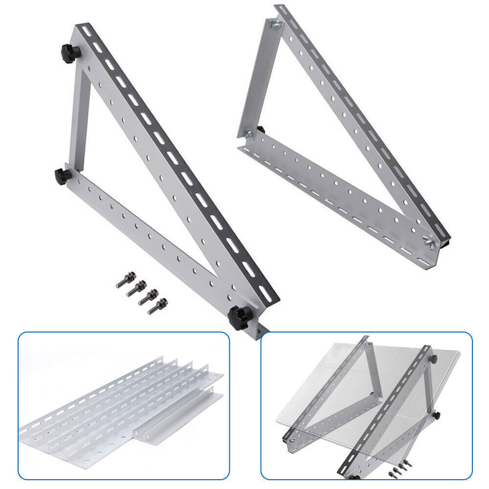 2PCS Solar Panel Brackets Adjustable Angle Mounting Frame Shed Boat Ground Mount