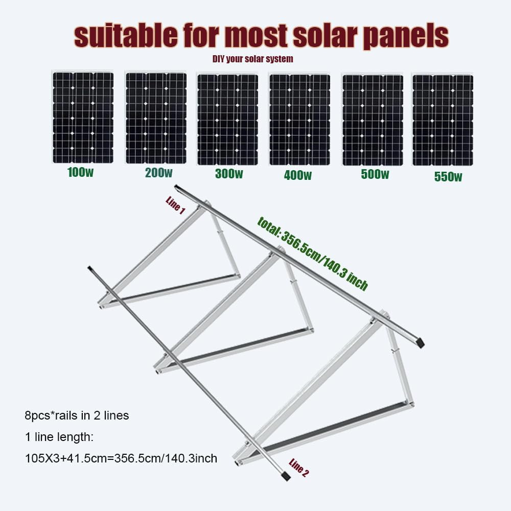 Solar Panel Mounting Brackets Kit System Adjustable 30º~45º Aluminum Alloy Tilt