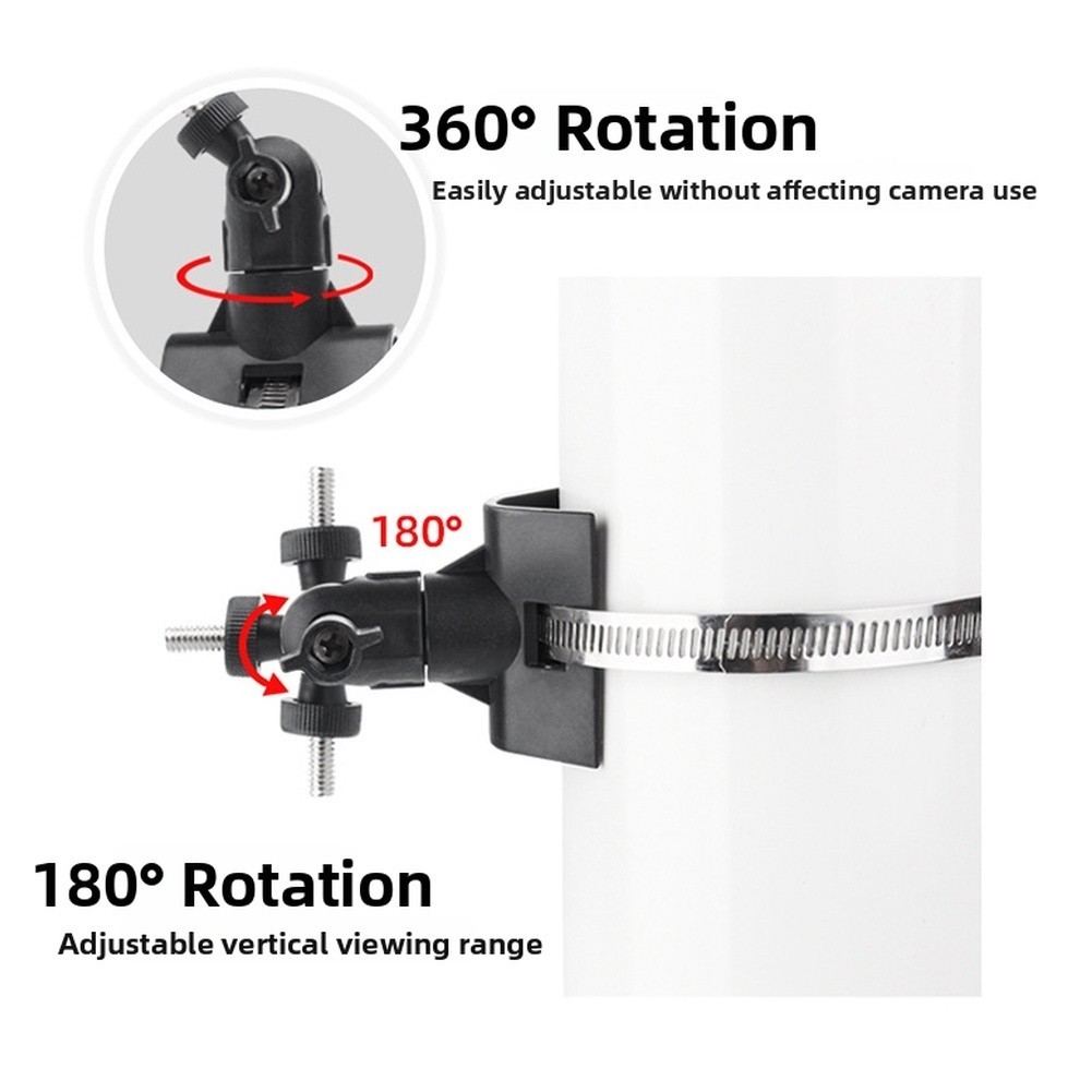 360 Degree Rotation Outdoor Camera Mount Bracket for Cylindrical Pole Use